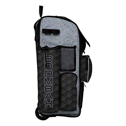 Boombah Rolling Superpack 2.0 3DHC Baseball/Softball Gear Bag - 23-1/2" x 13-1/2" x 9-1/2" - Multiple Colors - Telescopic Handle and Holds 4 Bats - Wheeled Version - color: Black/Gray