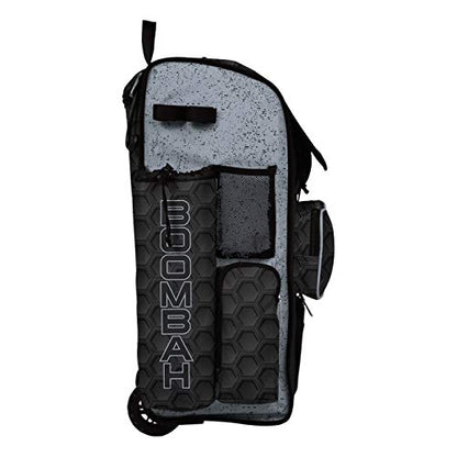 Boombah Rolling Superpack 2.0 3DHC Baseball/Softball Gear Bag - 23-1/2" x 13-1/2" x 9-1/2" - Multiple Colors - Telescopic Handle and Holds 4 Bats - Wheeled Version - color: Black/Gray
