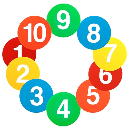 10PCS 9 Inch Poly Spots Markers Multicolor Floor Spots Non-Slip Agility Dots for Basketball, Football, Gym Training, and Sports Drills