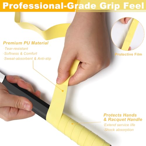 20pcs Tennis Racket Grip Tape, Anti Slip and Absorbs Sweat Tennis Grip Tape Precut Grip Tape for Badminton Overgrip and Pickleball Overgrip (Mix Color)