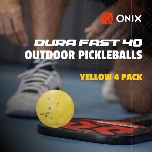 Onix Durafast 40 Pickleball Top Performance Engineered for Championship Play True Flight Competitive Ball - color: DURA Dura Fast Pickleball - 4 Pack - Yellow