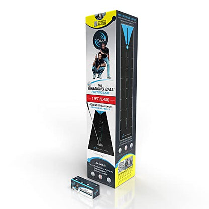 ME AND MY GOLF Breaking Ball Putting Mat - Simulate Breaking Putts at Home - size: 11'2" x 2'2" (L x W)