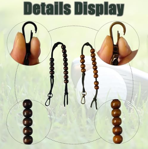 2PCS Golf Score Counter Beads with Clip,Portable Golf Stroke Counter Beads,Golf Bag Accessories for Men&Women, Golf Bag Accessories