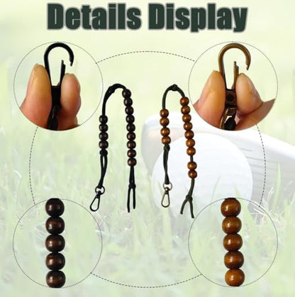 2PCS Golf Score Counter Beads with Clip,Portable Golf Stroke Counter Beads,Golf Bag Accessories for Men&Women, Golf Bag Accessories