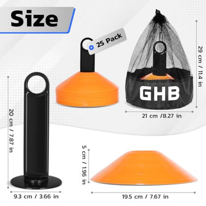 GHB Agility Ladder 1PCS Agility Cones 25PCS Detachable Agility Hurdles 5PCS