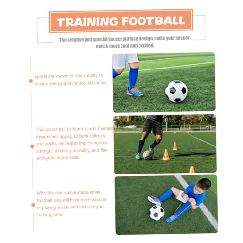 Hemoton Training Soccer Ball Size 5, Pu Machine Stitched Football for Outdoor Practice, Sturdy and Youth Sports Equipment for Team Soccer Training
