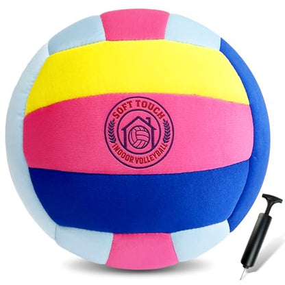 UBeesize Soft Indoor Volleyball with Pump, Silent Volleyball for Indoor Practice & Training, Lightweight Softy Volleyball for Home Use (Deflated)