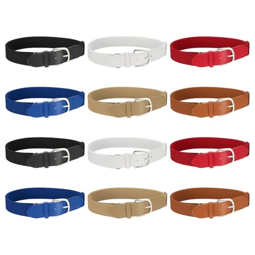 Baseball Belt PU Leather Softball Belt, Adjustable Elastic Baseball Uniform Belt Fit for Football Exercises - color: 6 Colors, size: Adult Size