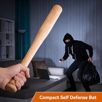 18 Inch Mini Wooden Baseball Bat, Portable Short Wood Baseball Bat for Home Safety & Personal Security