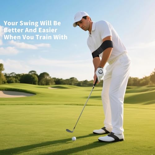 Golf Grip Trainer for Right-Handed Players, Swing Training Aid with Arm Strap for Improving Grip Position and Swing Form, Suitable for Beginners and All Skill Levels