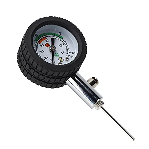 Football Pressure Portable Metal Texture Inner Measurement Tool for Soccer Ball, Basketball, Football, Volleyball with Inflation Needle for Sport Fans