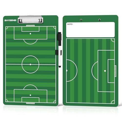 Soccer Coaching Board, Double-Sided Soccer Clipboard Whiteboard for Coaches, Full & Half Field Tactics, Dry Erase for Training and Game Day