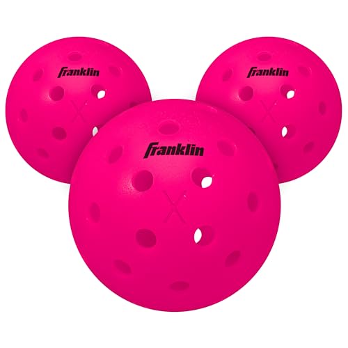 Franklin Sports X-40 Outdoor Pickleballs - Official Ball of USA Pickleball, APP Tour + US Open - Regulation Size - color: Pink, size: 3 Pack