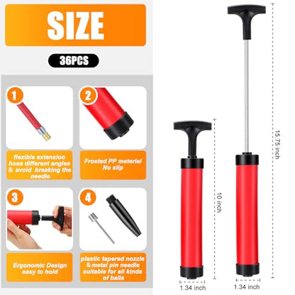 Zhehao Ball Pump Bulk Air Pump for Sports Balls Soccer Ball Pumps with Needle Extension Hose Christmas Portable Hand Pump Inflation Kit for Football Basketball Christmas OCC Shoeboxes