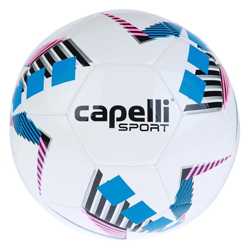 Capelli Sport Soccer Ball, Star Cubes Team Soccer Ball for Outdoor and Indoor Training - color: Neon Blue, size: Size 4