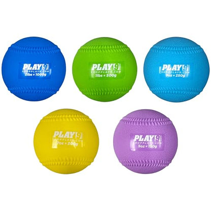 Plyoball Weighted Ball Set for Throwing and Pitching Training - Training Balls for Softball - Builds Speed, Strength, & Muscle Memory - style: Set of 5
