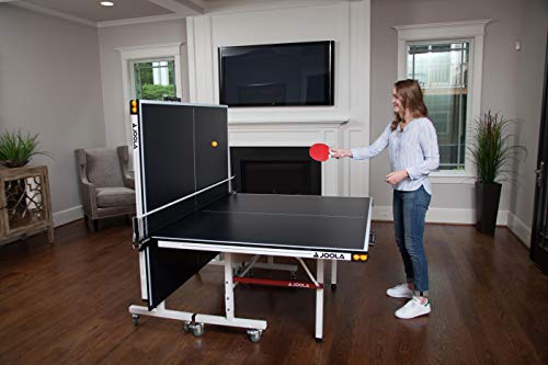JOOLA Rally TL Professional MDF Indoor Ping Pong Table w/Quick Clamp Table Tennis Net & Post Set - 10 Minute Easy Assembly - Corner Ball Holders - Tournament Quality - Includes Playback Mode - size: 18mm