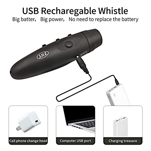ZHT Electronic Whistles for Referees with USB Charging, 3 Tone High Volume Emergency Whistle for Referee Coaches Teacher, Outdoor Camping Hiking Boating Safety Whistles with Lanyard - color: Black