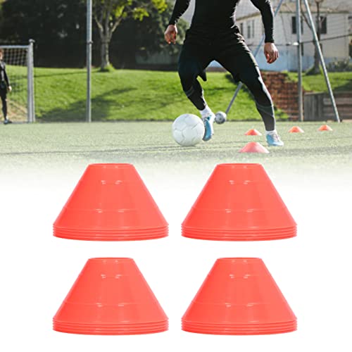 Tissting 20PCS Soccer Mini Disc Cones Set, Football Training Markers PE Sports Training Disc Cone Set for Sports Training, Football, Basketball, Skating, Outdoor Games - color: Red
