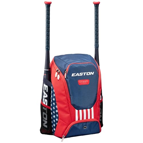 Easton Dugout Backpack Equipment Bag | Baseball & Softball | Multiple Colors - color: USA