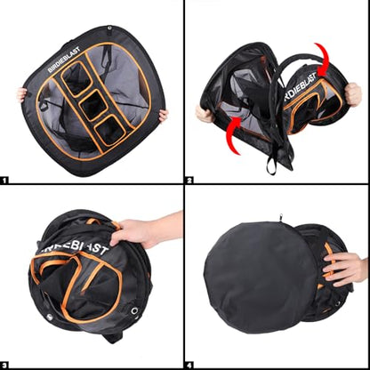 Professinoal Golf Chipping Net with Golf Hitting Mat,12 Practice Foam Balls and 2 Pixing Pins, for Indoor and Outdoor Target Chipping Training - style: Chipping Net+Dual-Turf Hitting Mat