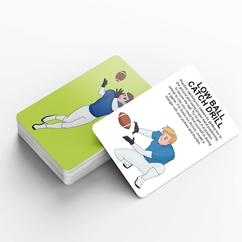 Puredrop American Football Training Equipment Aid Coach Cards Great Training Drills for Practice Exercises and Workouts at Home Activity Toys for Beginners Kids Adults and Youth Players Toss Throwing