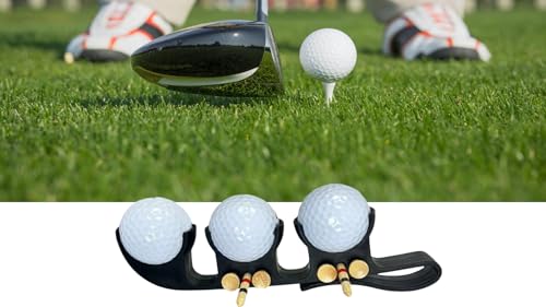 Golf Ball Bag Holder Golf Tee Keeper 2 in 1 Ball Case for 3 Balls Holder Case Carry Bag Belt Accessories for Club Bags Balls Keeper Tee Storage
