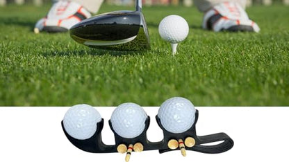 Golf Ball Bag Holder Golf Tee Keeper 2 in 1 Ball Case for 3 Balls Holder Case Carry Bag Belt Accessories for Club Bags Balls Keeper Tee Storage