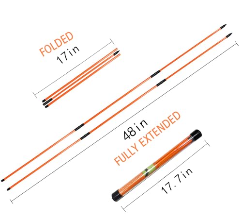 Golf Alignment Sticks (Pack of 2) 48-inch Collapsible Golf Alignment Sticks for Aiming,Putting,Full Swing Trainer,Posture Corrector,Portable Golf Training Equipment with Tube Case