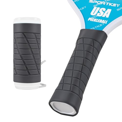 Pickleball Paddle Grip with Quick-Pull Installation Design, 5.2” Enhanced Pickleball Overgrip, Comfort grip, Reduce Vibration, Improve Accuracy, Premium Pickleball Tennis Accessories - color: Gray