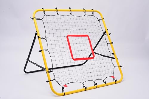 Baseball Softball Rebounder Net, 3.3×3.3FT Pitching & Fielding Training Net with Target, Adjustable Height, Alloy Steel Frame, Quick Setup for Baseball/Softball Practice
