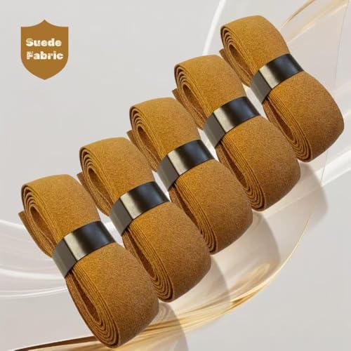 5-10 Pack 2-in-1 Tennis Racket Suede Fabric Replacement Grip, Soft Dry Feel Anti-Slip Sweat-Absorbing Durable Handle Wrap, Suitable for Pickleball Badminton Baseball Squash Rackets Tape - color: 10 Pack