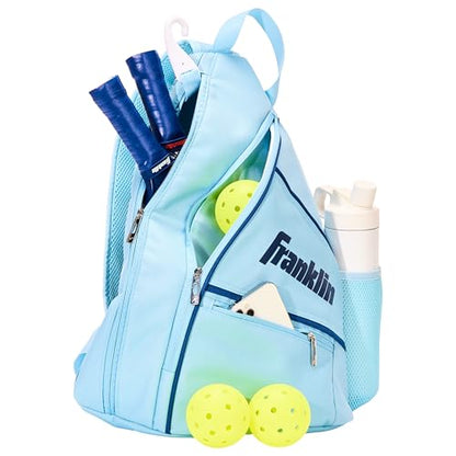 Franklin Sports Pickleball Bags - Sling Bag Backpack for Gear + Equipment - Men + Women - Holds Paddles, Balls + Accessories - color: Carolina Blue