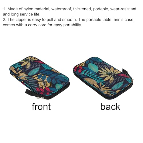 PATIKIL 11" x 7" Table Tennis Racket Case Cover, Table Tennis Racket Paddle Carry Bag with Ball Storage Pocket, Blue