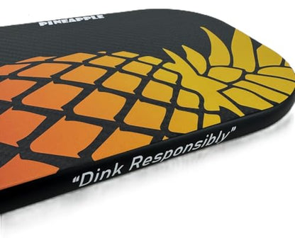 Pickleball Paddle – Edgeless 3K Carbon Fiber Face, 16MM Honeycomb Core, Lightweight 8oz – Elongated Shape for Spin & Control – Pineapple Pickleball
