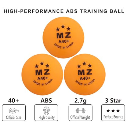 High Bounce & Durable ABS Mat Colored 3 Star Ping Pong Balls 4 Trainning,Party Games,Pet Cats Toys - style: pack of 50 - orange