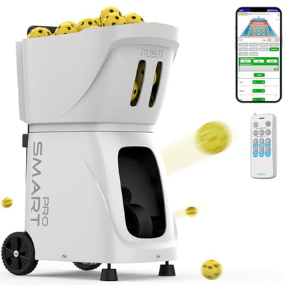 PP-SMART Pro Pickleball Machine - Professional Auto Ball Server with APP Control, 20 Landing Points & Dink Training, Smart Pickleball Launcher with Multi-Angle System (4-6H Runtime) (White)