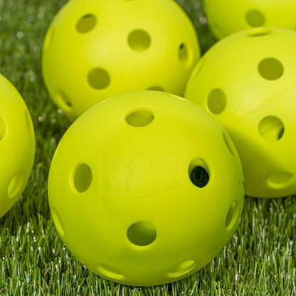 Franklin Sports Plastic Softballs - MLB - Includes 6 Balls for Batting Practice or Backyard Baseball Play - Replacement Balls – 90mm Official Baseball Size - Yellow
