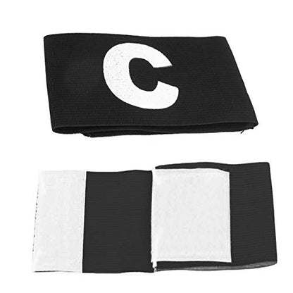 COMOK Football Soccer Elastic Captain Armband Basketball Adjustable Player Bands for Kids and Youth, 5 Pack - color: Black