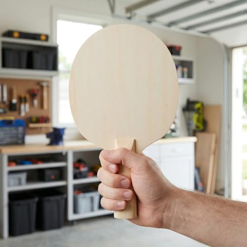 ARTIBETTER 4 Unpainted Wooden Ping Pong Paddles Set - DIY Blank Table Tennis Rackets for Custom Painting - Smooth Surface Craft Projects (10. 02 X 5. 89 Inches)