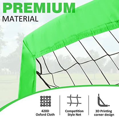 BOHEN 6x4 FT Kids Soccer Goals with Carry Bag, Portable Folding Soccer Net for Backyard Training, Indoor/Outdoor Use for Youth and Adult