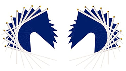 50 Pack Dark Blue Pennant Small Mini On Sticks,Hand Held Solid Dark Blue Pennant Graffiti Flag,Party Events Celebration,School,Grand Opening,Kids Birthday,Sports Clubs,Flower Pot - color: Dark Blue