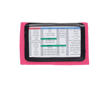 WristCoaches Football Play Wristbands - Youth Quarterback Gear - Wristband Playbook - Softball Wristbands for Signs - color: Pink