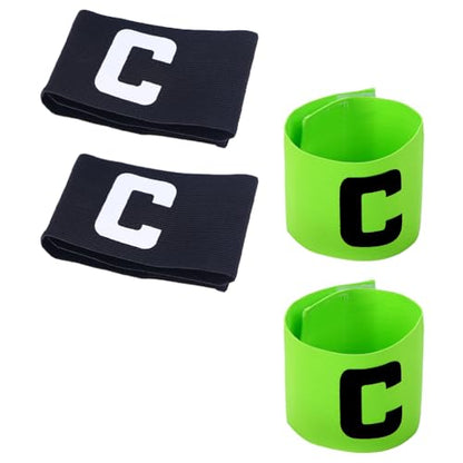 Abaodam Soccer Captain Armbands 4-Pack Non-Slip Wear-Resistant Football Bands Reusable Elastic Basketball Team Sports Wristbands 5.11X2.75In