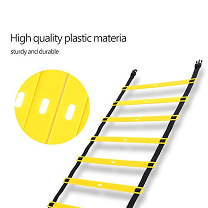 Agility Ladder Speed Training Ladder Footwork, with Adjustable Flat Rungs Nylon Strap and Ground Nails for Soccer Football Fitness Speed Training - color: 8 meters 16 knots