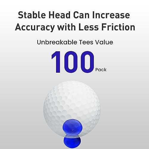 FINGER TEN Plastic Golf Castle Tees Step Down Unbreakable Mixed or Same Height Value 100 Count, 2 3/4, 2 1/4, 2, 1 3/4, 1 1/2 Inch Length Colorful for Practice - color: All 1 1/2'' in Blue