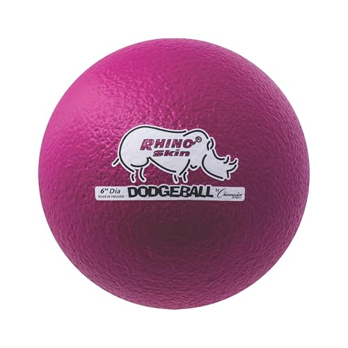 Champion Sports® Rhino Skin® Low Bounce Dodgeball Sets & Singles for Playground, PE, Backyard & League Games – Team Sports Equipment for Youth & Adults - color: Neon Purple, size: 6 Inch - Single Ball
