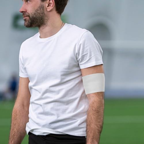 Soccer Football Captain Bands (White), Nylon, 31.00X7.00X0.20cm/12.18X2.75X0 and 14.00X7.00X0.20cm/5.50X2.75X0, for Sports Team Captains or Leaders