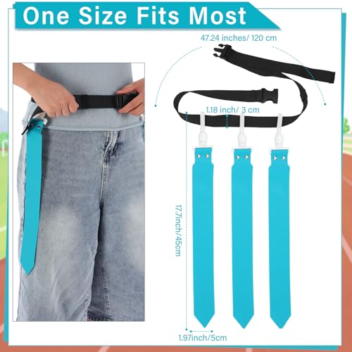 Junkin 6/8/10 Players Flag Football Sets Adjustable Football Belts and Flags for Youths Teens Kids Adults Players Sports Team - color: Peacock Green