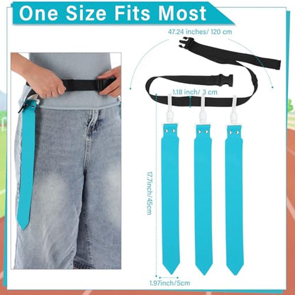 Junkin 6/8/10 Players Flag Football Sets Adjustable Football Belts and Flags for Youths Teens Kids Adults Players Sports Team - color: Peacock Green